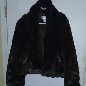Newport News Dark Brown Faux Fur Coat